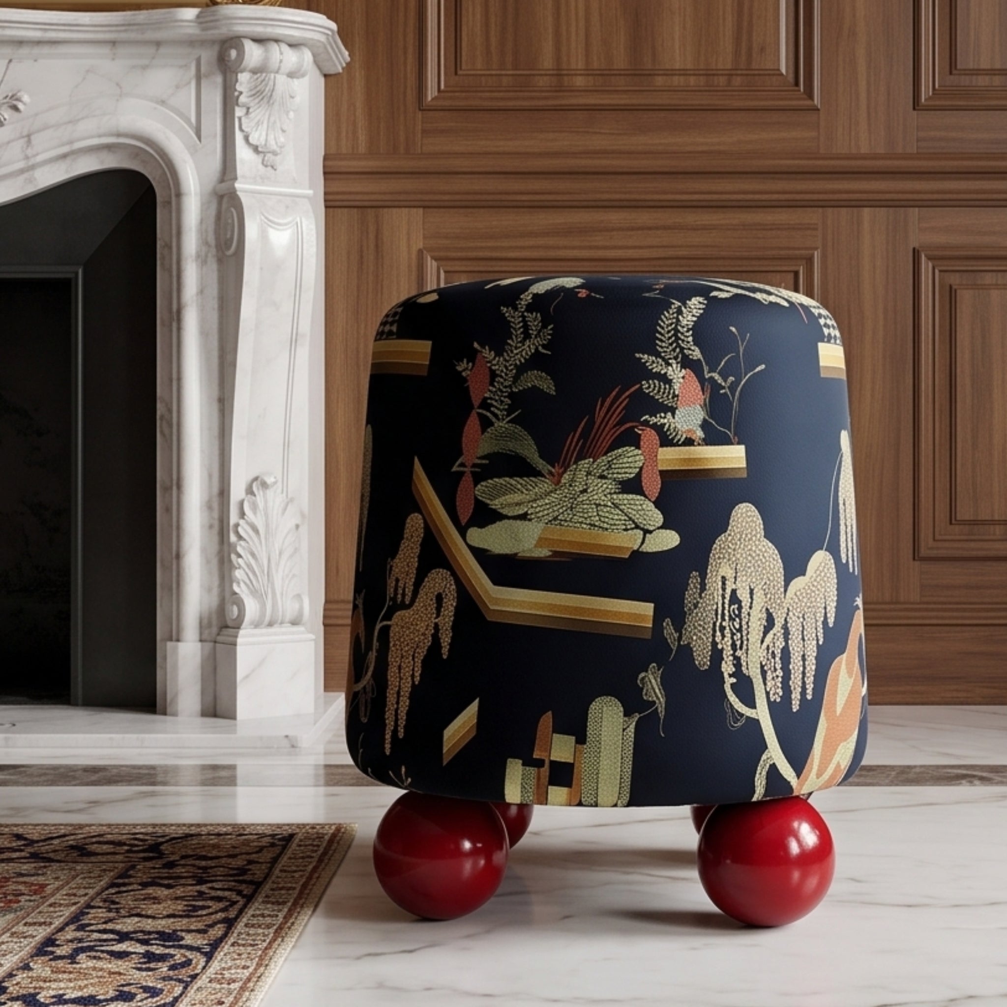 Lacquer Lantern Stool