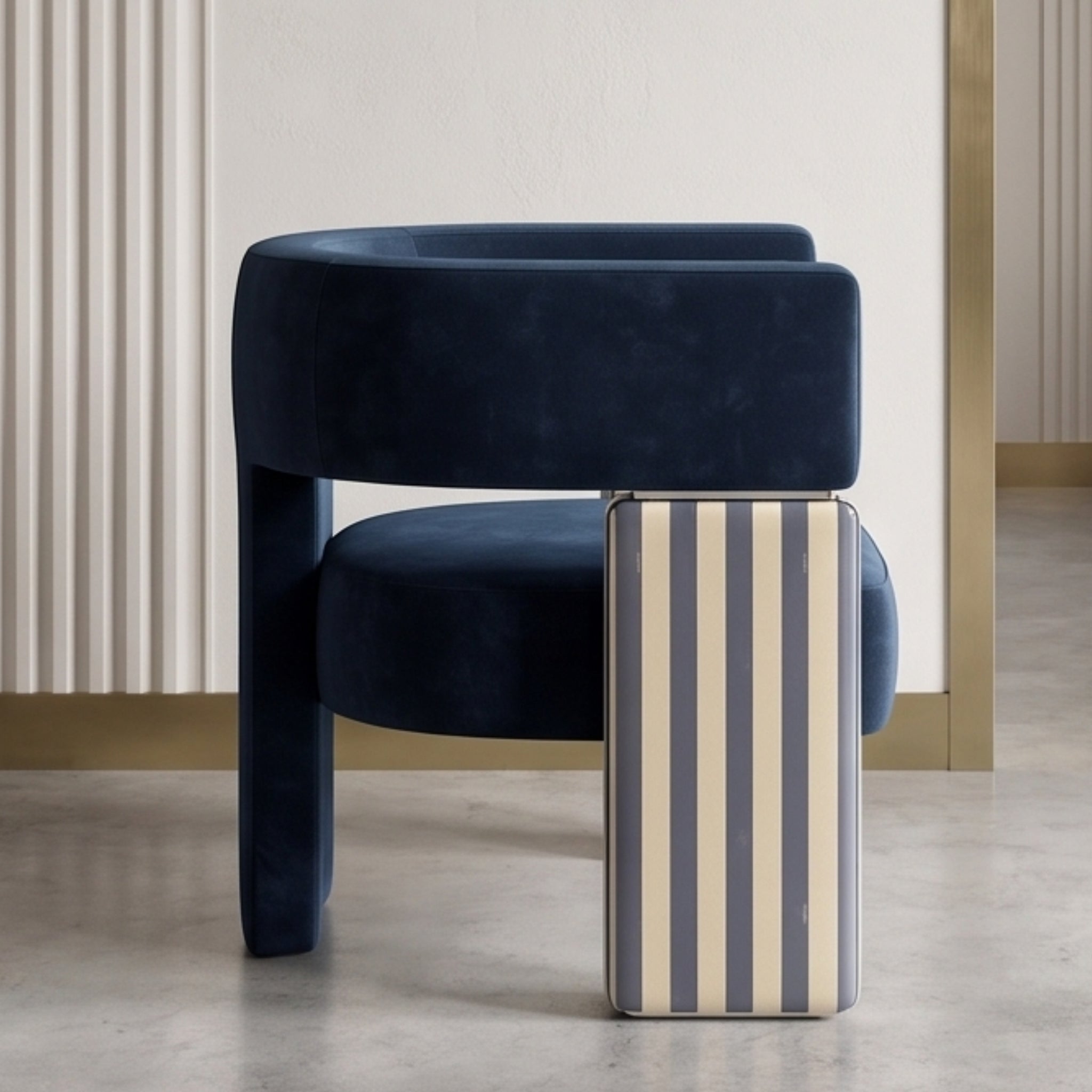 Navy Pillar Chair