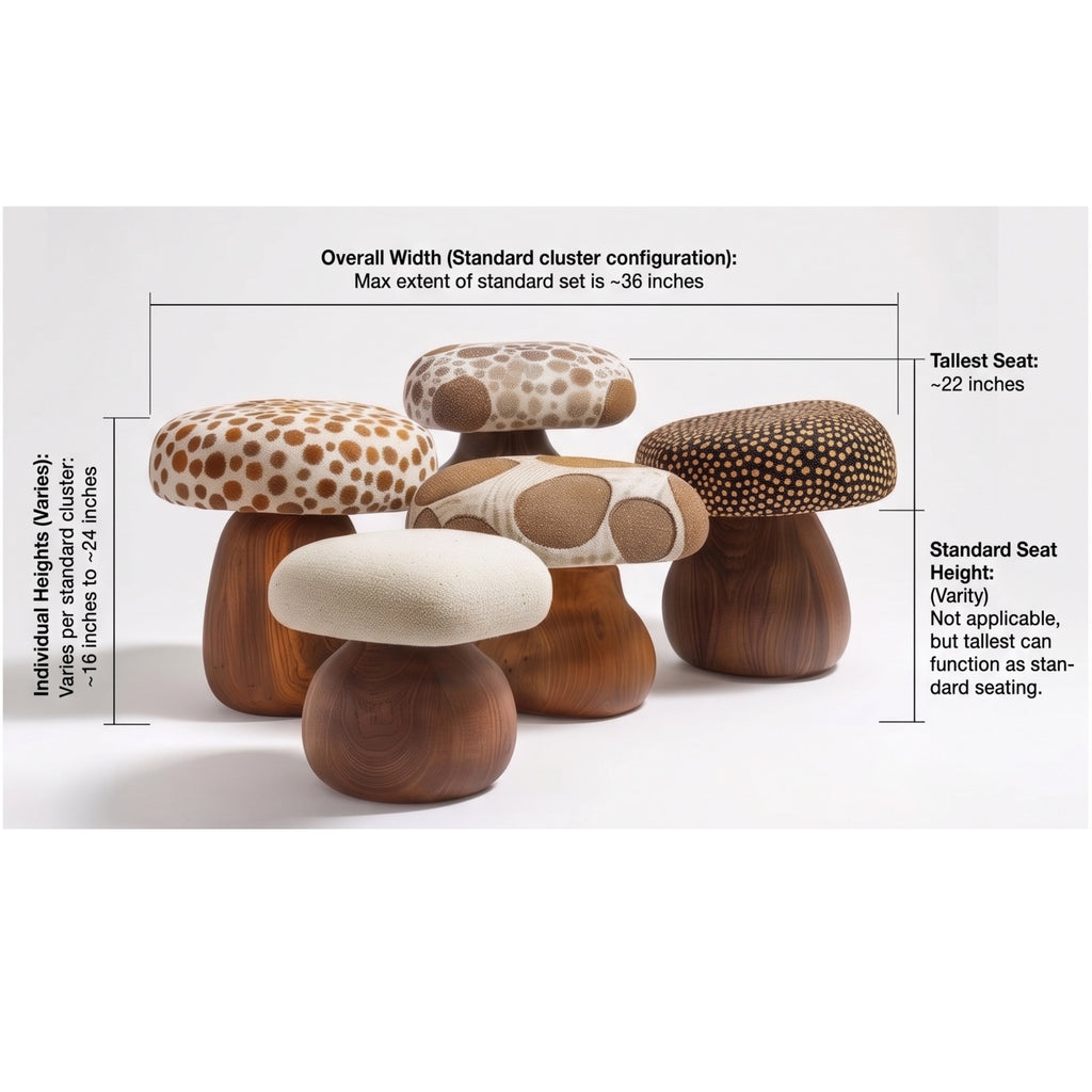 Mushroom poufs- 5 set