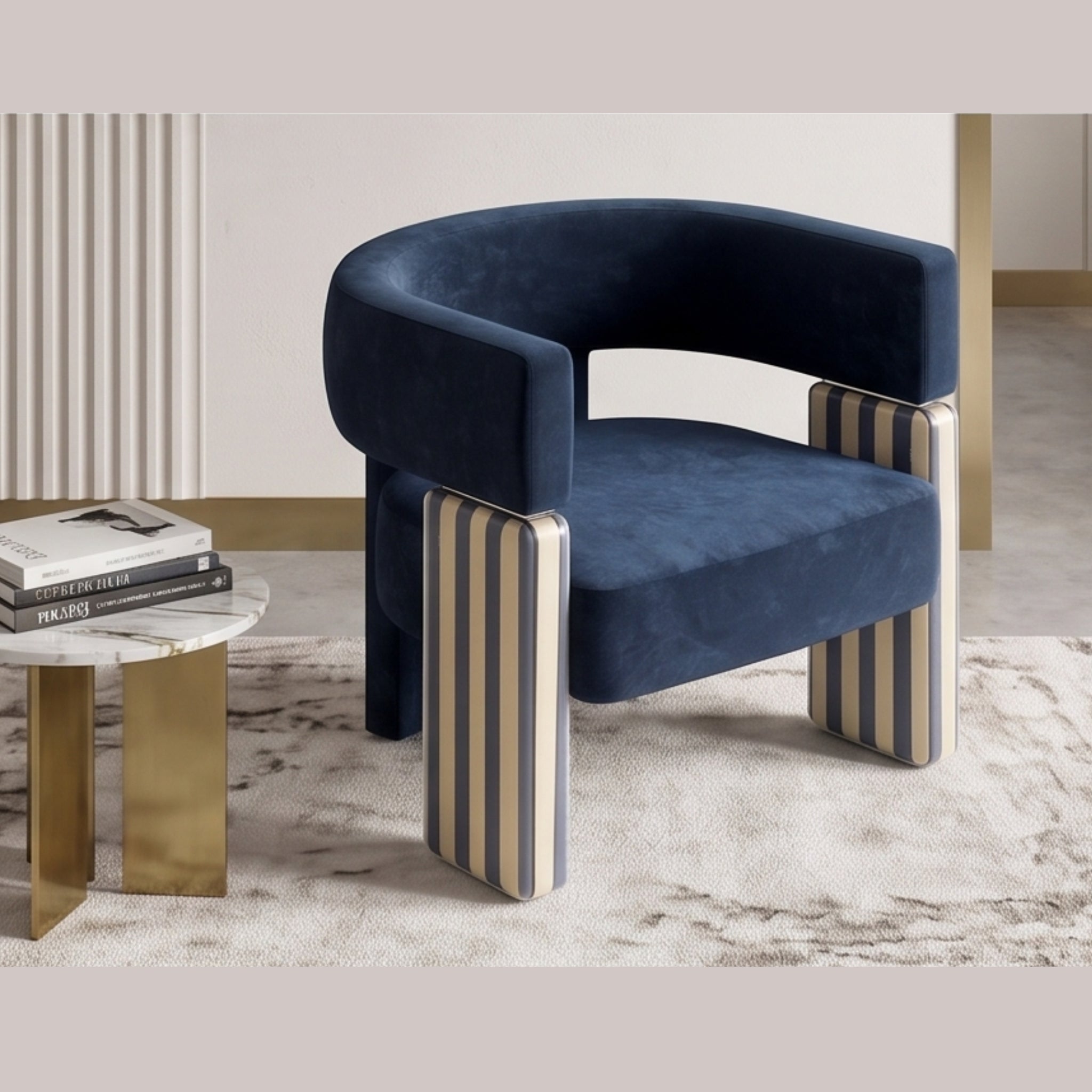 Navy Pillar Chair