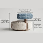 Monaco Barrel Chair with stool