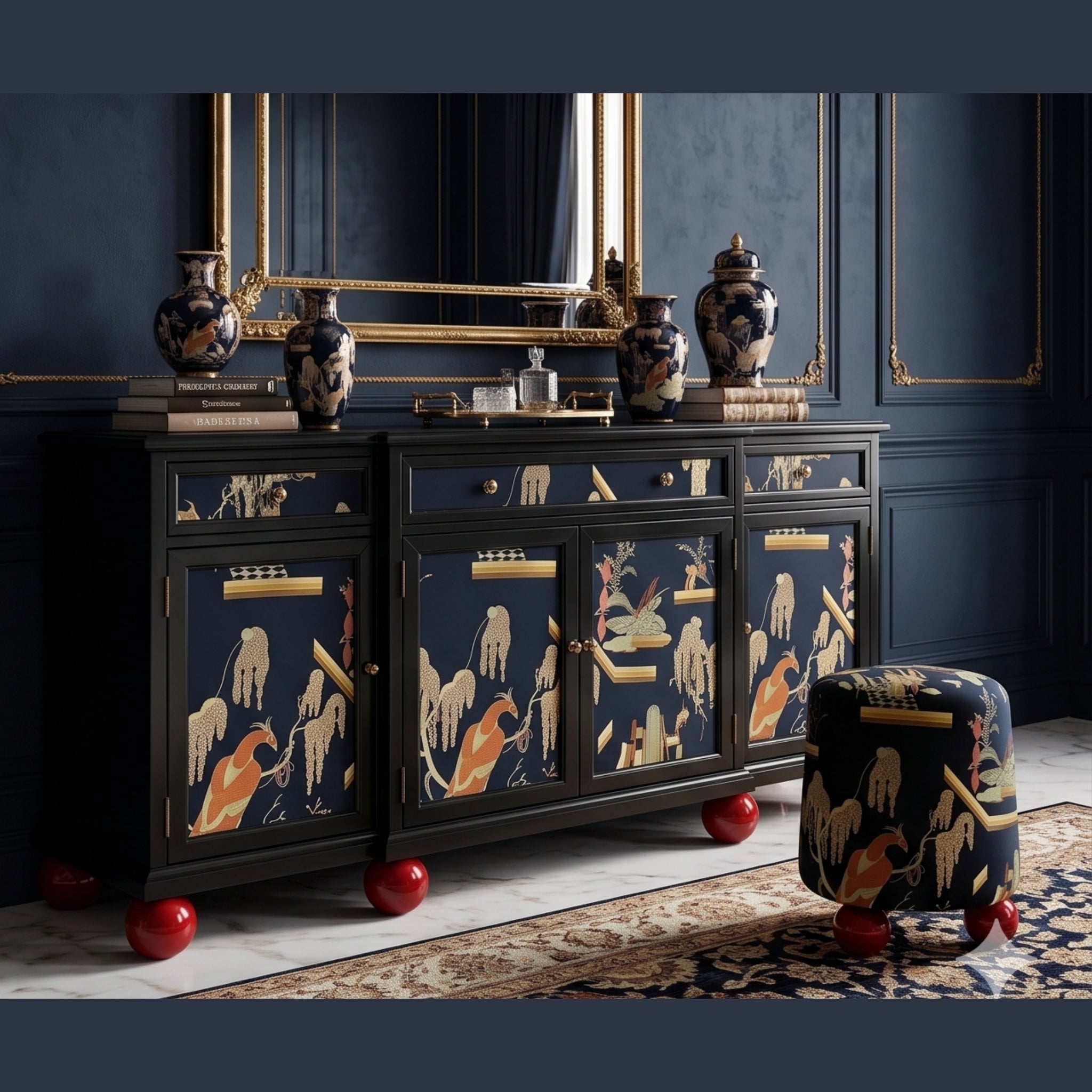 Lacquer Lantern Stool
