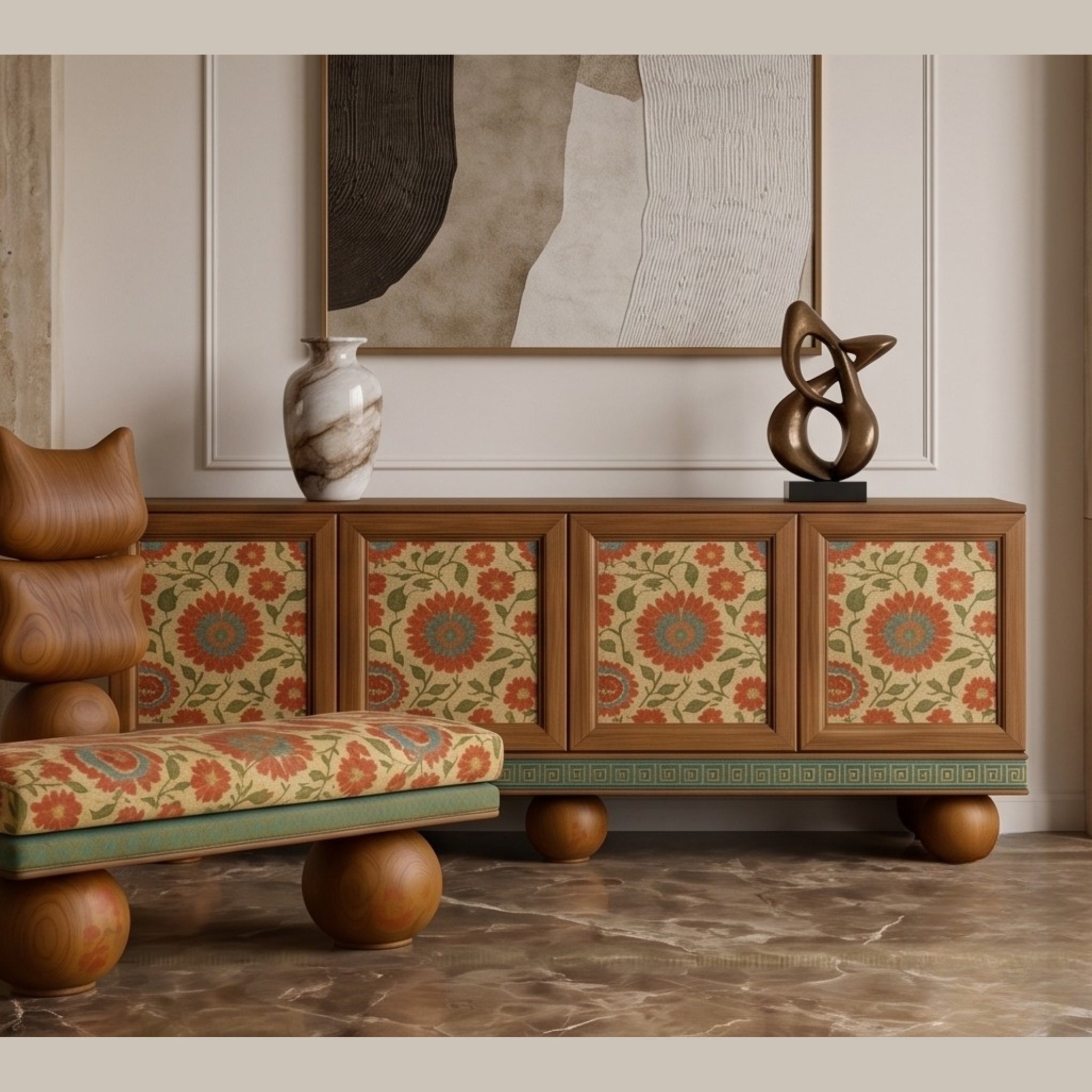 Totem Floral Bench