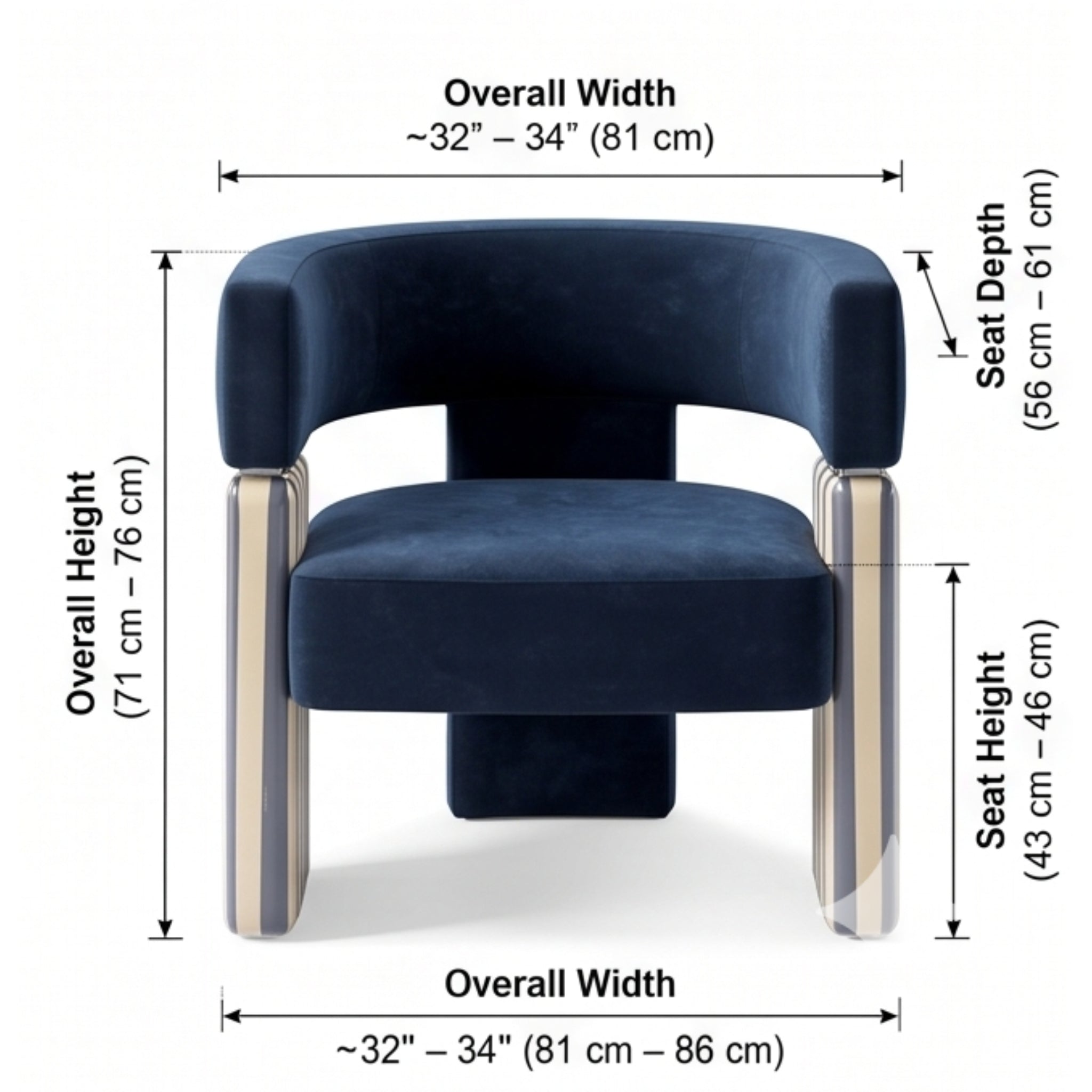 Navy Pillar Chair
